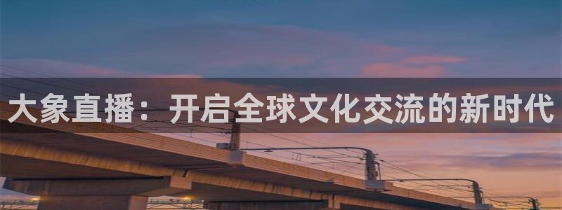360体育比赛在线直播：大象直播：开启全球文化交流的新时代